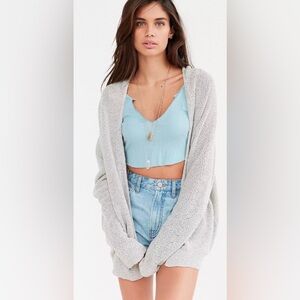 Urban Outfitters BDG Light Gray Open-Front Knit Cardigan